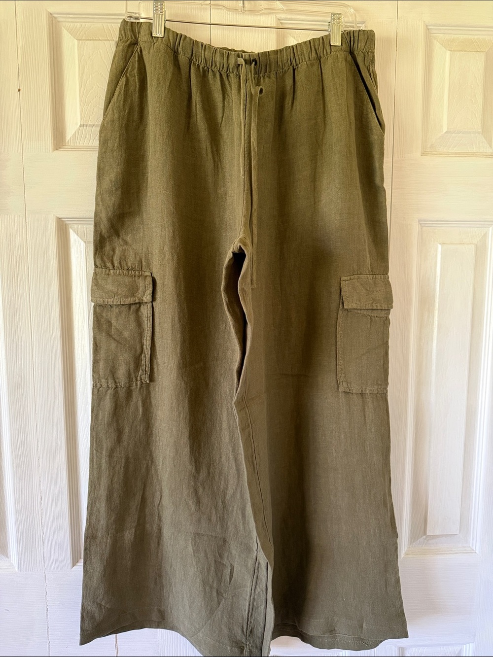 Caslon linen drawstring wide leg pants size m NWOT